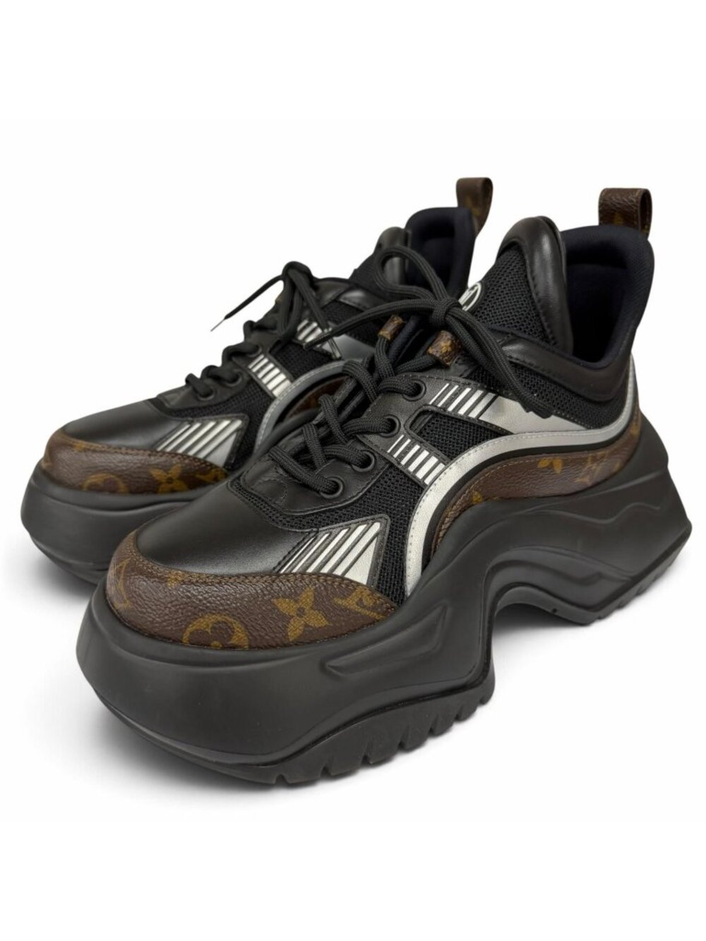 Louis Vuitton Archlight Leather Monogram Sneakers Black